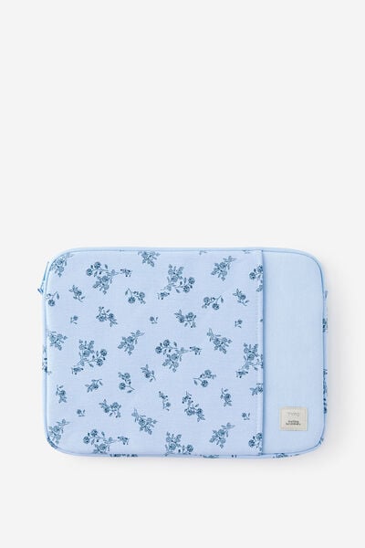 Campus 14 Inch Laptop Case, BOUQUET DITSY STRIPE / BLUE SKIES