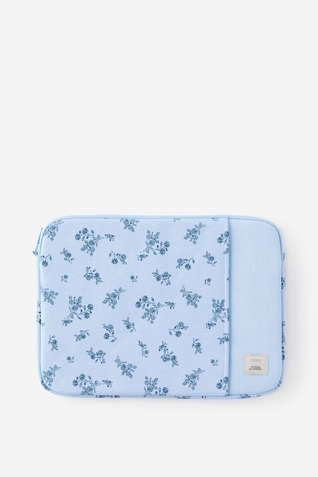 Campus 14 Inch Laptop Case, BOUQUET DITSY STRIPE / BLUE SKIES