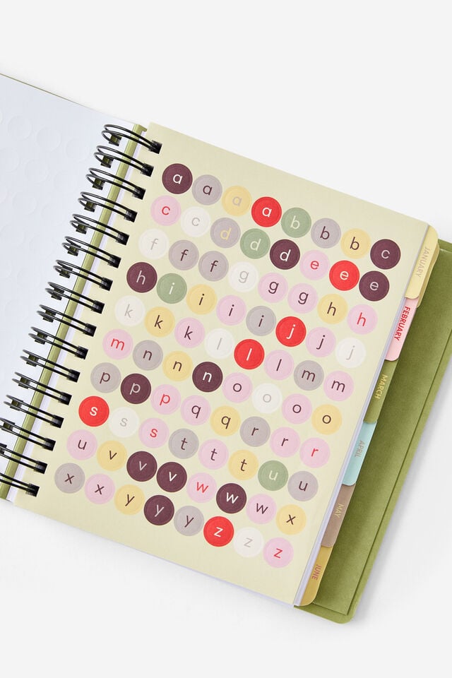 2026 Goals Daily Planner, Bay Leaf Ditsy Frog