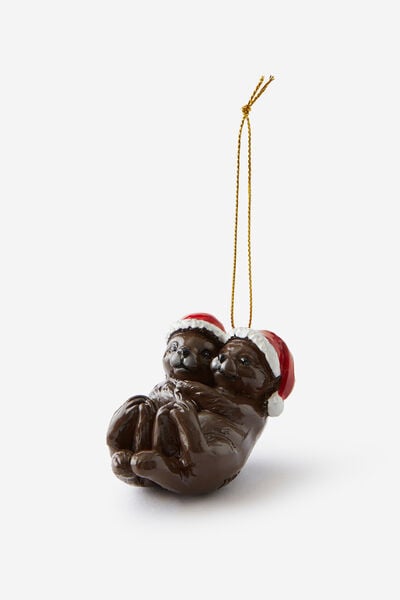 Resin Christmas Ornament, CHRISTMAS OTTERS