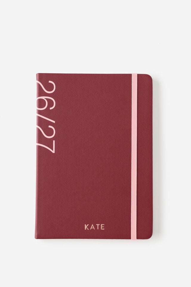 Personalised 26/27 A5 Weekly Hard Diary, CABERNET