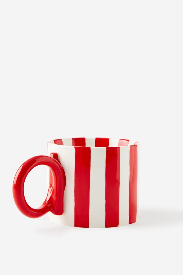 Loop Handle Mug, SWEET RED & ECRU