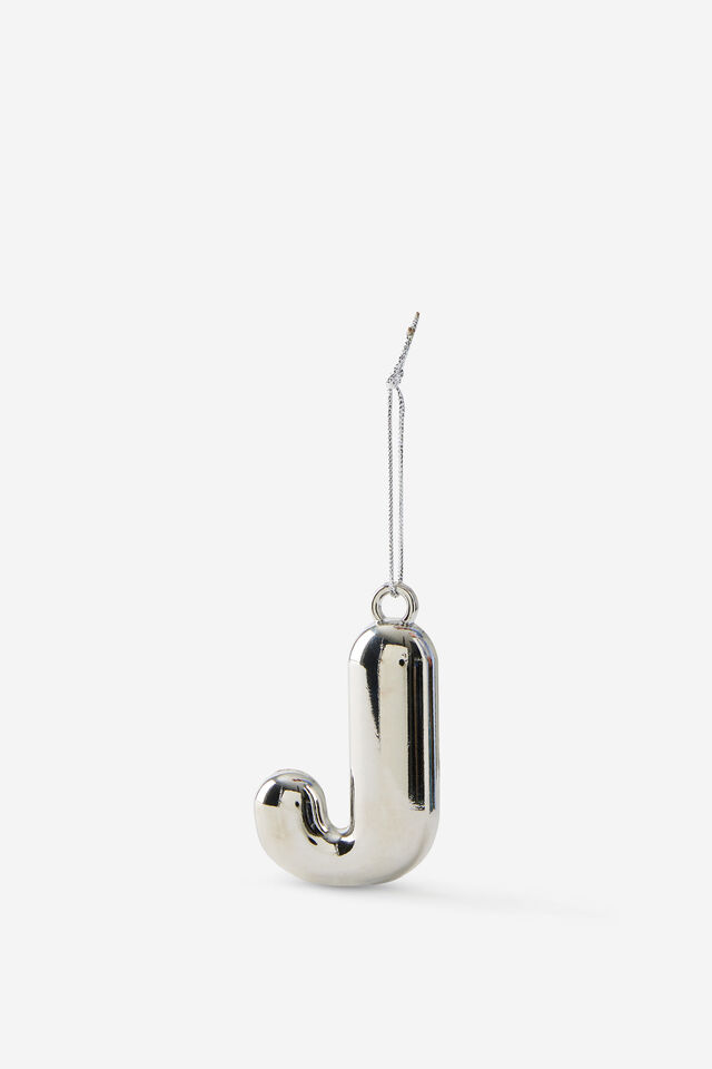 Alphabet Christmas Ornament, BUBBLE LETTER J