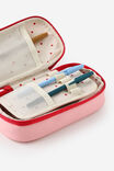 Personalised Hybrid Pencil Case, POP RED/FLORAL GINGHAM - alternate image 2