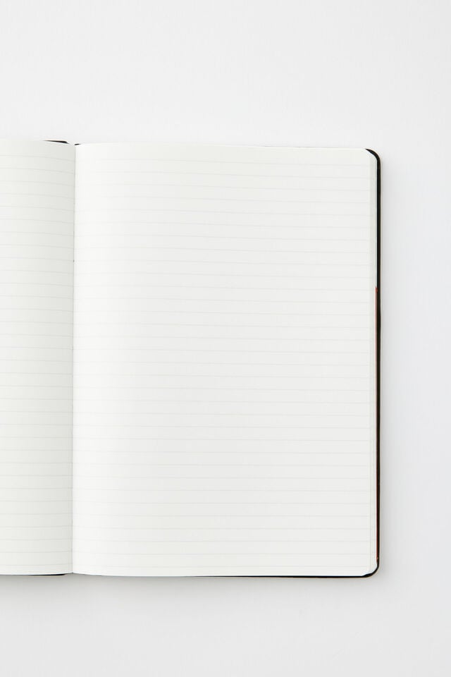 B5 Hard Cover Lined Notebook, BLACK
