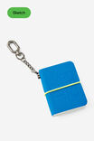 Mini Keyring Sketch Book, AZURE - example image 1