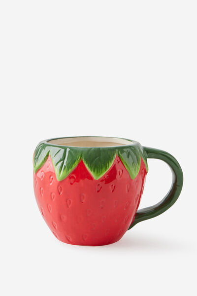 Novelty Shaped Mug, STRAWBERRY LEAF