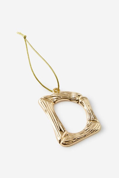 Metal Alphabet Christmas Ornament, TEXTURED D