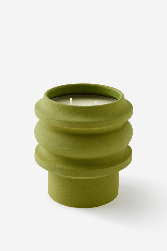 We Are Connected-Sculptural Ceramic Candle, HIDDEN FOREST GREEN