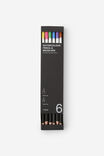 Watercolour Brush Pencils 6Pk, PASTELS - alternate image 1