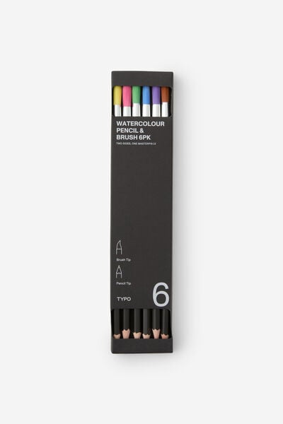 Watercolour Brush Pencils 6Pk, PASTELS