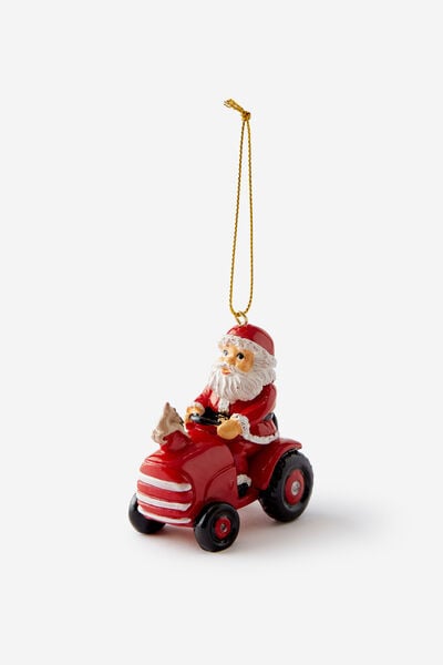 Resin Christmas Ornament, MOWER SANTA