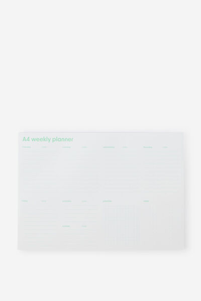 A4 Weekly Notepad Planner, BERRY BLUE