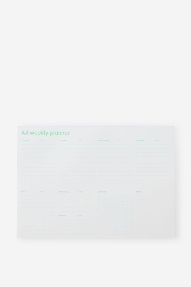 A4 Weekly Notepad Planner, BERRY BLUE