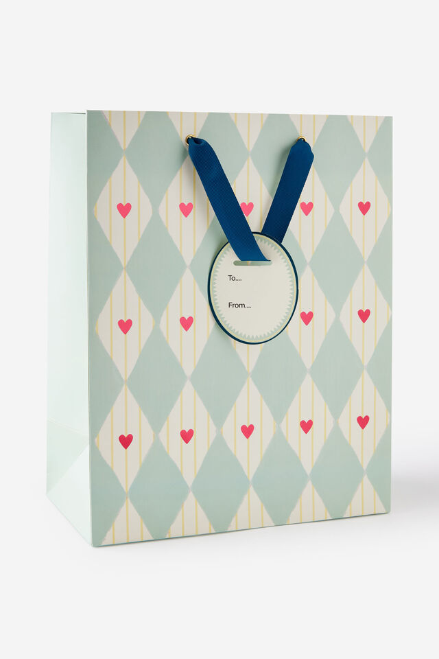 Premium Gift Bag - Medium, RED HEART HARLEQUIN
