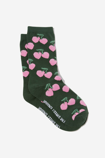 Socks, CHERRIES SWEET ENOUGH PINK YDG