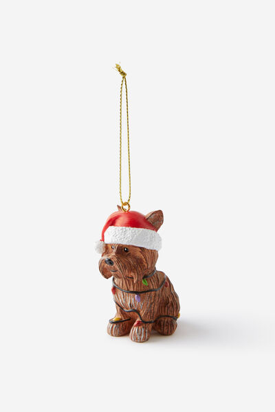 Resin Christmas Ornament, CHRISTMAS YORKIE