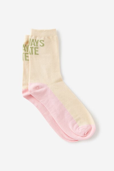 Mid Crew Socks, ALWAYS LATE