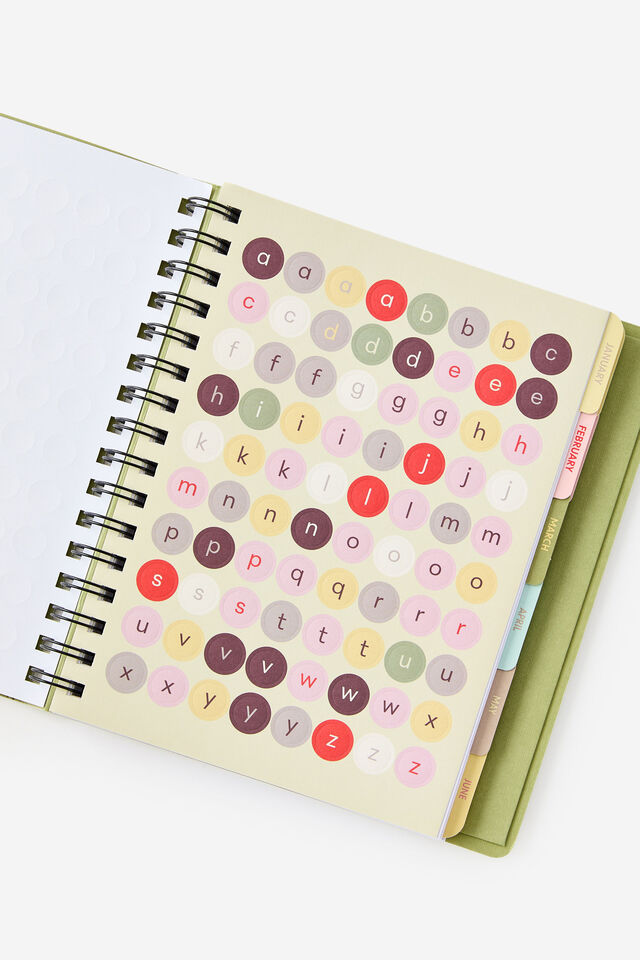 2026 Goals Weekly Planner, Bay Leaf Ditsy Frog