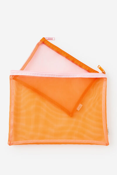 Mesh Pencil Case Set, HOT SAUCE STRAWBERRY MILK