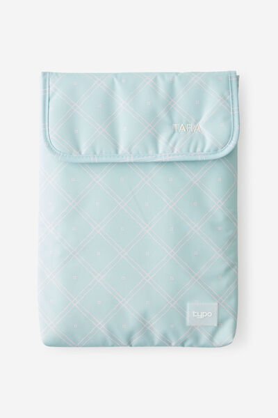 Personalised Mode 14 Inch Laptop Sleeve, MINTY GRID
