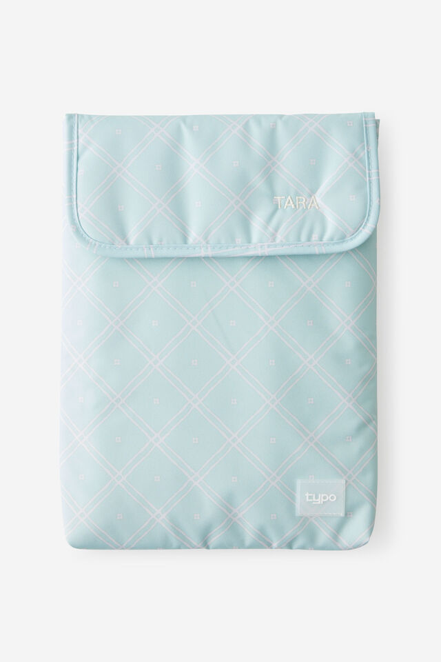 Personalised Mode 14 Inch Laptop Sleeve, MINTY GRID