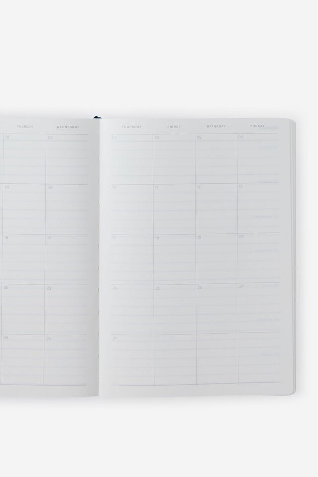 26/27 A5 Weekly Soft Diary, PATCHWORK STRIPE NAVY