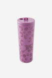 Hidden Straw Metal Smoothie Cup, DIGITAL ORCHID BERRY BLOSSOM - alternate image 2