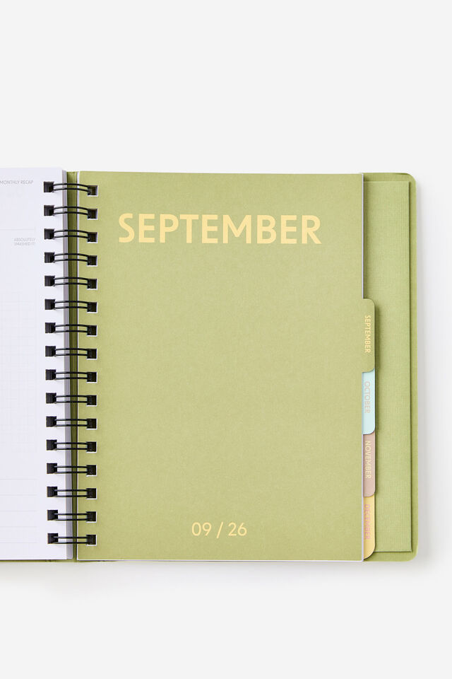 2026 Goals Weekly Planner, Bay Leaf Ditsy Frog