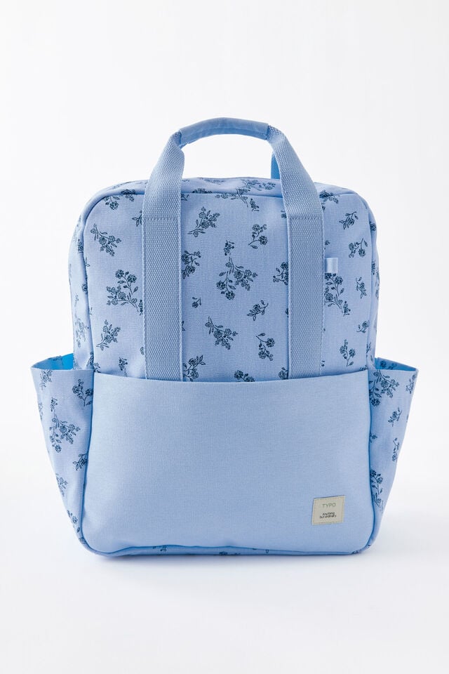 Campus Backpack, BOUQUET DITSY STRIPE / BLUE SKIES