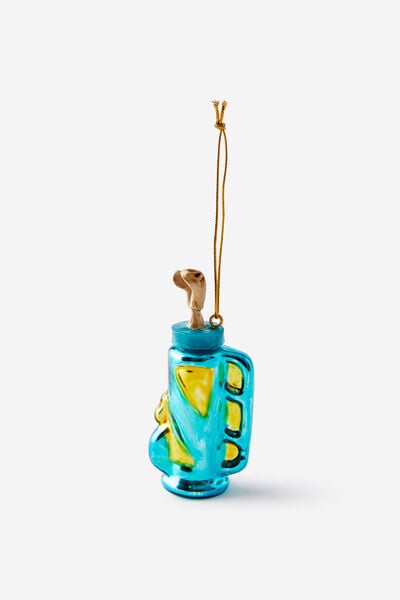Shaped Glass Ornament, GOLF BAG