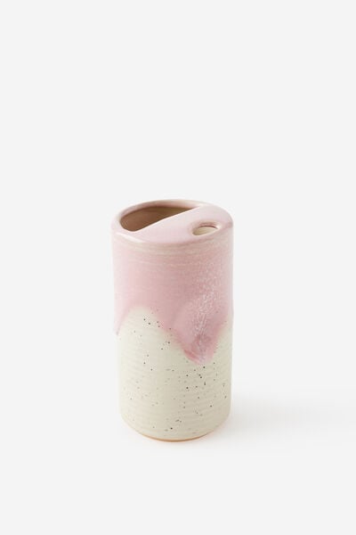Glazed Ceramic Travel Cup Tall, STRAWBERRY MILK