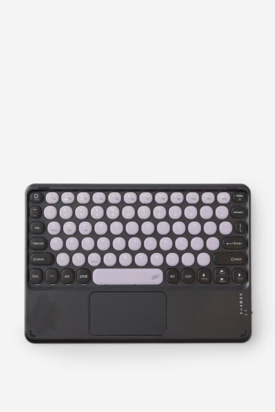 Wireless Keyboard With Touchpad, BLACK/SILVER LILAC