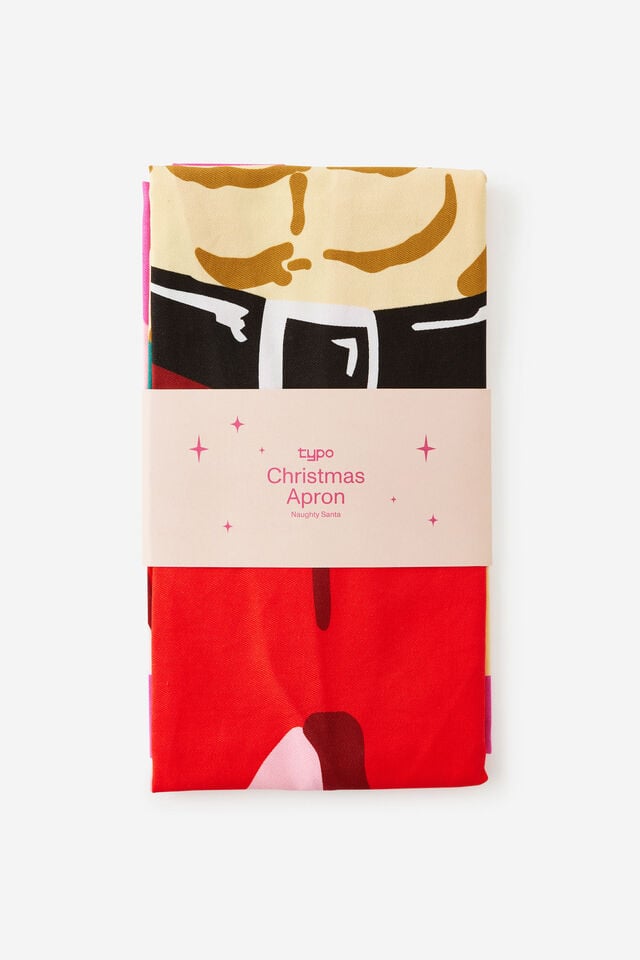 Christmas Printed Apron, NAUGHTY SANTA