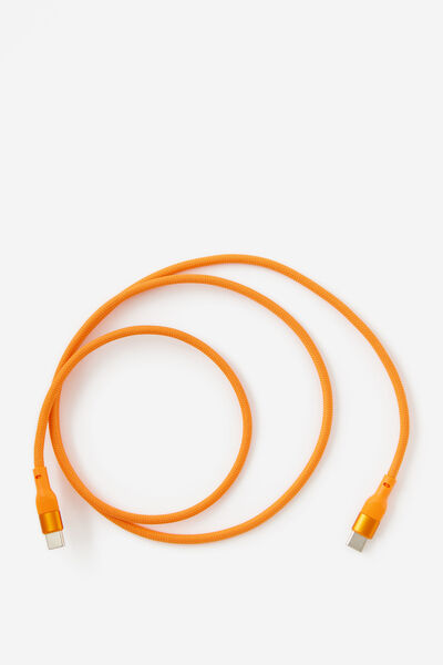 Magnetic Coil Usb-C Charge Cable, ORANGE
