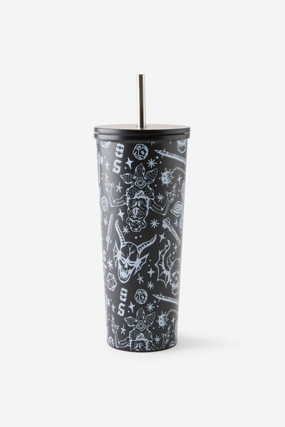 Collab Metal Smoothie Cup, LCN NET STRANGER THINGS HELLFIRE CLUB