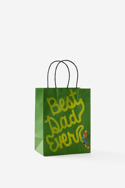 Father S Day Gift Bag Small 2026, BEST DAD EVER GREEN