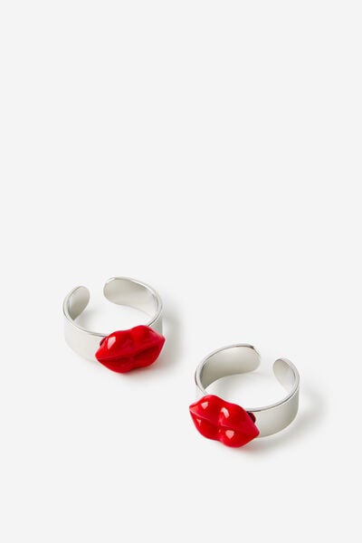Napkin Ring Set Of 2, LIPS