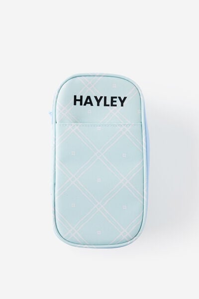 Personalised Arlow Pencil Case V2, MINTY GRID