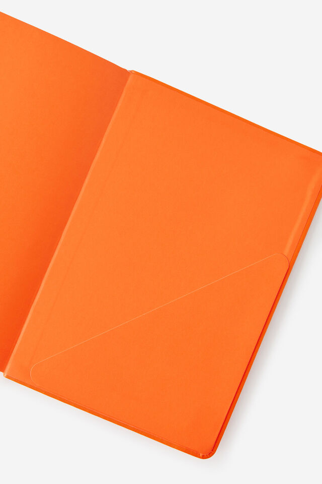 A5 Hard Lined Notetaker Notebook, LAVA RED