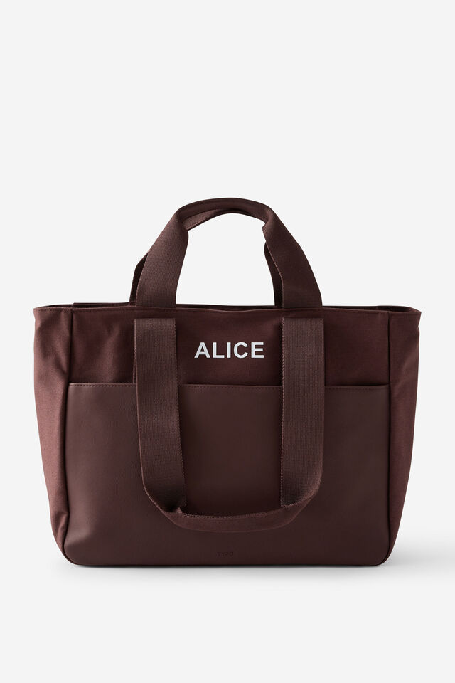 Personalised Essential Tote Bag, ESPRESSO