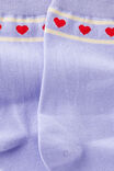 Socks, HEART STRIPE LILAC - alternate image 3