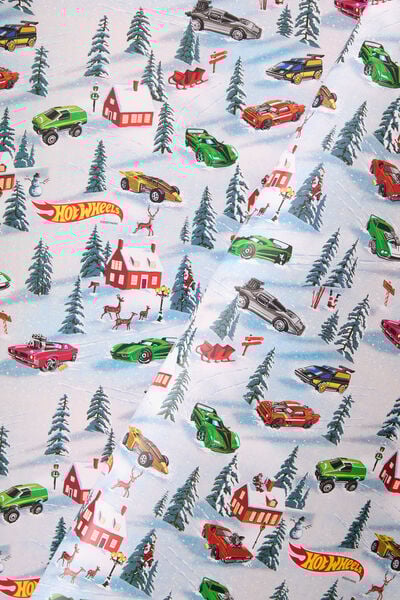 30M Christmas Wrapping Paper Roll, LCN MAT HOT WHEELS SNOW