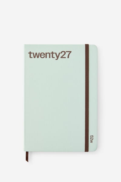 2027 A5 Weekly On Schedule Diary, MINTY/ESPRESSO