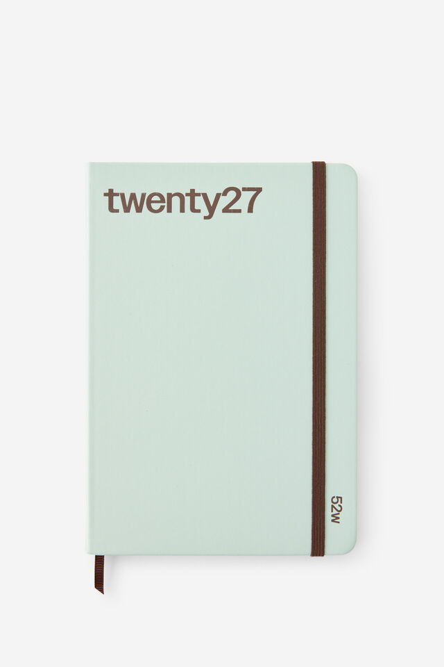 2027 A5 Weekly On Schedule Diary, MINTY/ESPRESSO