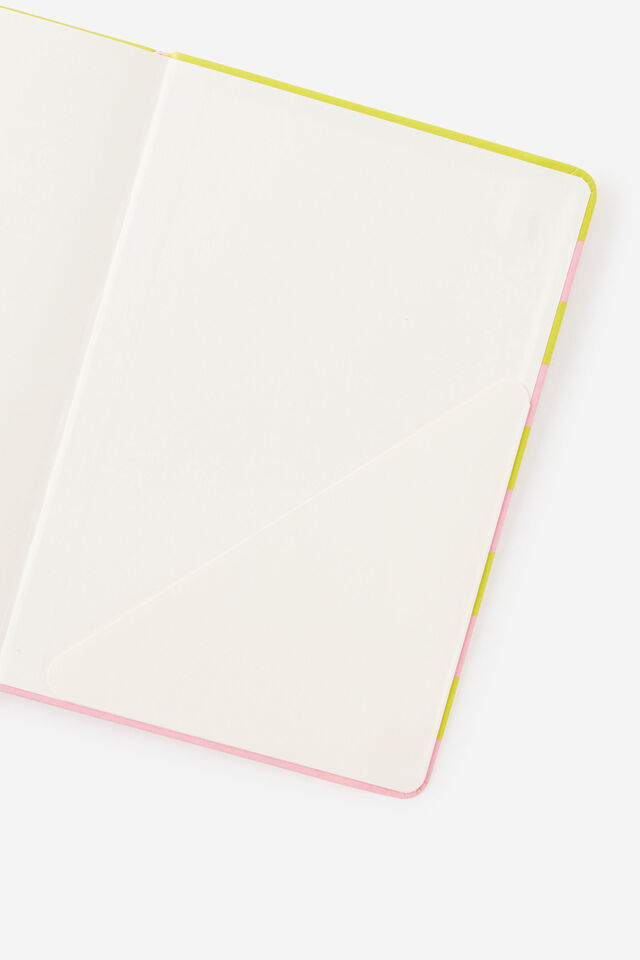 Personalised A5 Hard Lined Notetaker Notebook, STRAWBERRY MILK SPLICE STRIPE