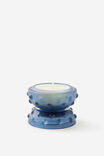 Mini Stackers Glass Tea Light Candle, AUDIO DREAMER SLATE BLUE BUMPY - alternate image 2