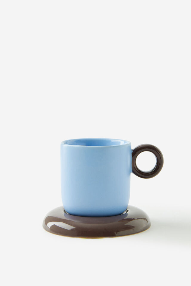 Bulbous Fashion Mug, ESPRESSO / BLUE SKIES