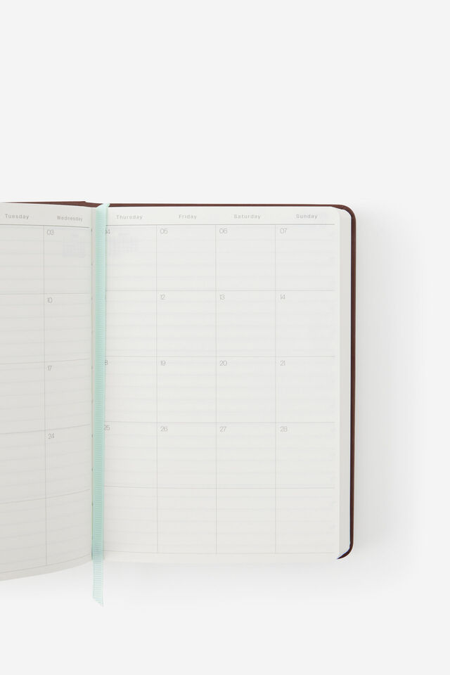 2027 B6 Daily On Schedule Diary, ESPRESSO/MINTY