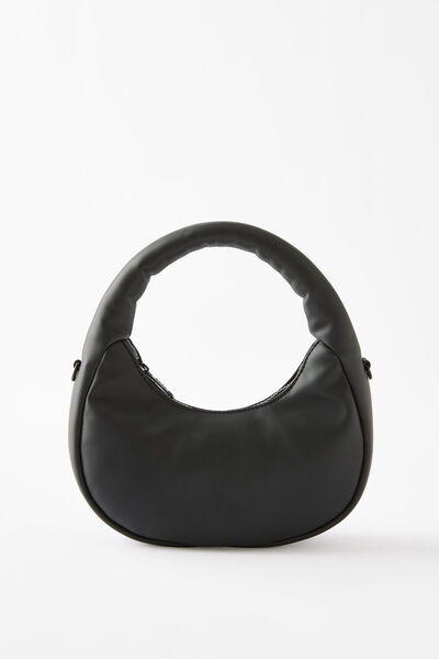 Plush Mini Handbag, BLACK
